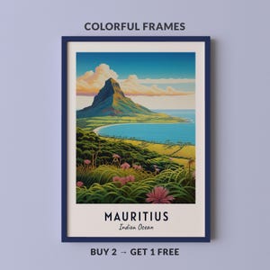 Mauritius Travel Poster Indian Ocean Print Wall Art City Print Cityscape Artwork Travel Wall Decor Digital Download Travel Gift