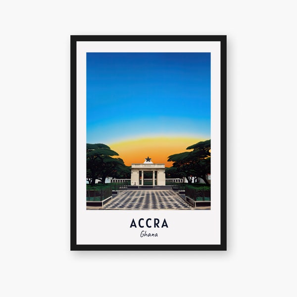 Accra Travel Print, Accra - Ghana Travel Gift, afdrukbare stadsposter, digitale download, huwelijkscadeau, verjaardagscadeau