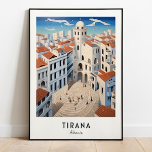 Skanderbeg Square Travel Print Wall Art, Tirana - Albania City Print, Skanderbeg Square Travel Gift, Skanderbeg Square Poster, Travel Gift