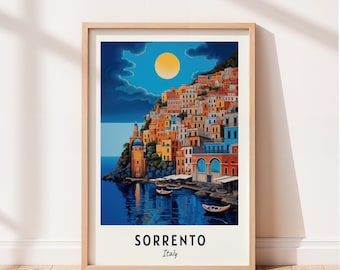 Sorrento Travel Poster Sorrento Italy Wall Art Italy Print Cityscape Artwork Travel Wall Decor Digital Download Travel Gift