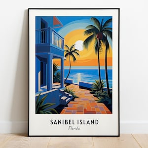 Sanibel Island Reisedruck, Wandkunst, Sanibel Island - Florida City Druck, Sanibel Island Reisegeschenk, Sanibel Island City Poster, Wandkunst