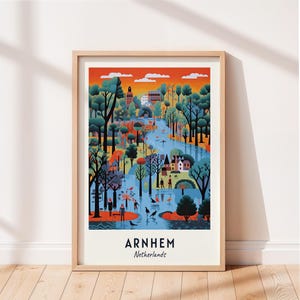 Arnhem reisposter Burgers' Zoo muurkunst Nederland print stadsgezicht artwork reizen muur decor digitale download reiscadeau