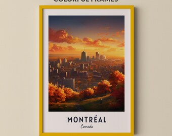 Montréal Travel Poster Canada Print Wall Art City Print Cityscape Artwork Travel Wall Decor Digital Download Travel Gift