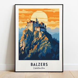 Gutenberg Castle Travel Print Wall Art, Balzers - Liechtenstein City Print, Gutenberg Castle Travel Gift, Gutenberg Castle Poster, Wall Art