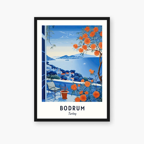 Bodrum Travel Print, Bodrum - Turkey Travel Gift, Printable City Poster, Digital Download, Wedding Gift, Birthday Present