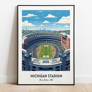 Michigan Stadium Travel Print Wall Art, Michigan Stadium - Ann Arbor, Mi City Print, Michigan Stadium Travel Gift, Digital Download