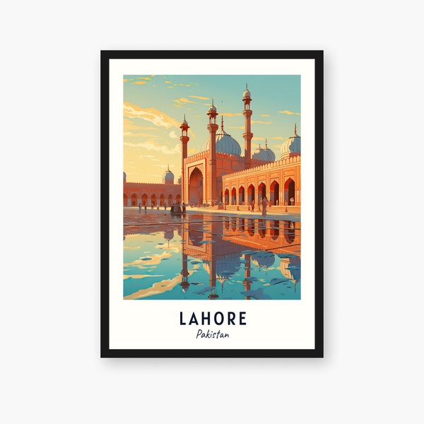 Lahore City Print, Lahore Travel Poster, Pakistan Travel Gift, Lahore Digital Download, Pakistan Poster, Lahore Gift