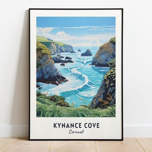 Kynance Cove, Cornwall Travel Print Wall Art, Kynance Cove - Cornwall City Print, Kynance Cove, Regalo de viaje de Cornwall, Kynance Cove, Arte de pared