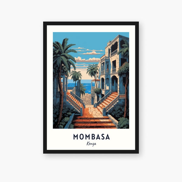 Mombasa Travel Print, Mombasa - Kenya Travel Gift, Printable City Poster, Digital Download, Wedding Gift, Birthday Present