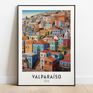 Valparaíso Historic Quarter (miejsce światowego dziedzictwa UNESCO) Podróże Drukuj Ścienny Sztuka, Valparaíso - Chile Miasto Drukuj, Cyfrowe Pobieranie, Sztuka Ścienna