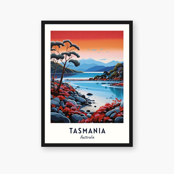 Tasmania Travel Print, Tasmania - Australia Travel Gift, Printable City Poster, Digital Download, Wedding Gift, Birthday Present