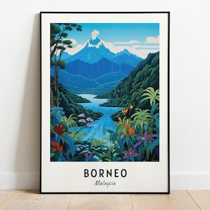 Mount Kinabalu Travel Print Wall Art, Borneo - Malaysia City Print, Mount Kinabalu Travel Gift, Mount Kinabalu Poster, Digital Download