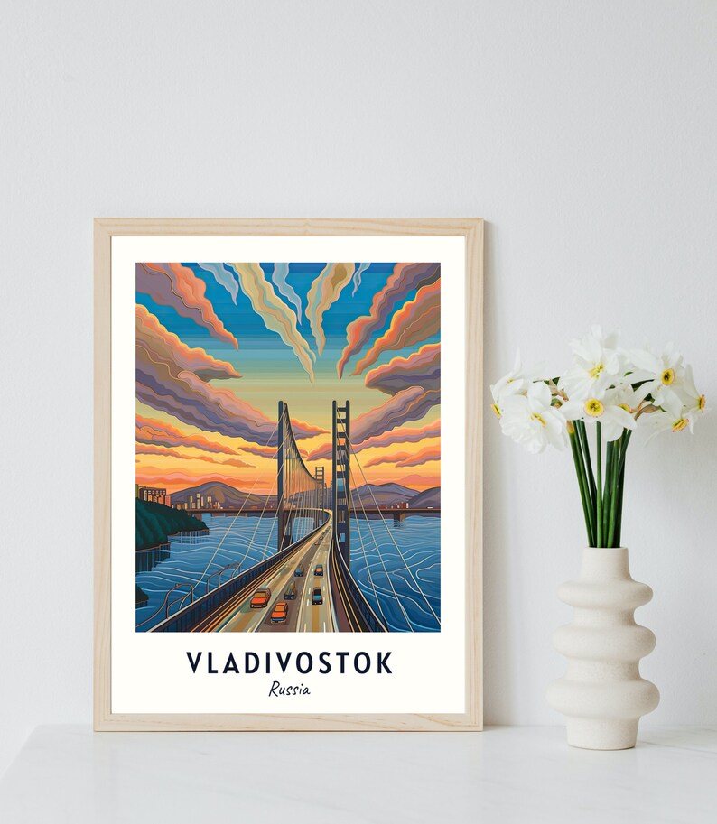 Vladivostok Travel Print, Vladivostok Russia Travel Gift, Printable City Poster, Digital Download, Wedding Gift, Birthday Present image 3