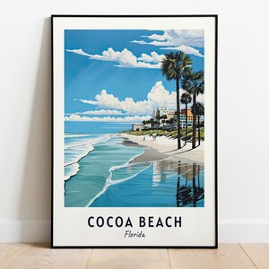 Cocoa Beach Travel Print Wall Art, Cocoa Beach - Florida City Print, Cocoa Beach Travel Gift, Cocoa Beach City Poster, Digital Download