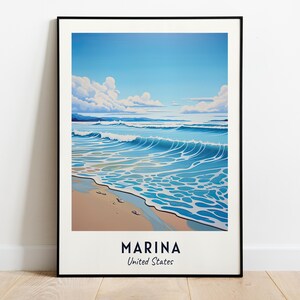 Marina Travel Print Wall Art, Marina - United States City Print, Marina Travel Gift, Marina City Poster, Digital Download, Travel Gift