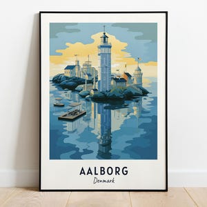 Aalborgtoren reizen print kunst aan de muur, Aalborg-Denemarken stad print, Aalborg toren reiscadeau, Aalborg toren poster, digitale download