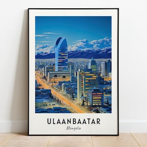 Ulaanbaatar Travel Print Wall Art, Ulaanbaatar - Mongolia City Print, Ulaanbaatar Travel Gift, Ulaanbaatar City Poster, Digital Download