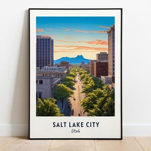 Salt Lake City Travel Print Wall Art, Salt Lake City - Utah City Print, Salt Lake City Travel Gift, Salt Lake City City Poster, Travel Gift