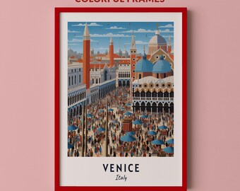 Venice Travel Poster Italy Print Wall Art City Print Cityscape Artwork Travel Wall Decor Digital Download Travel Gift