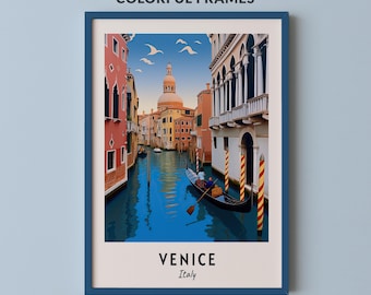 Venice Travel Poster Italy Print Wall Art City Print Cityscape Artwork Travel Wall Decor Digital Download Travel Gift