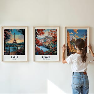 Cartaz de viagem de Praga, República Tcheca, impressão, arte de parede, impressão de cidade, paisagem urbana, arte de viagem, decoração de parede, download digital, presente de viagem imagem 4