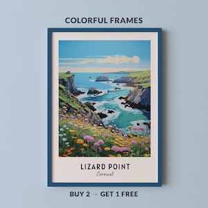 Lizard Point Travel Poster Lizard Point Cornwall Wall Art Cornwall Print Cityscape Artwork Travel Wall Decor Digital Download Travel Gift