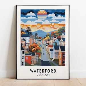 Waterford Travel Print Wall Art, Waterford - United States City Print, Waterford Travel Gift, Waterford City Poster, Digital Download