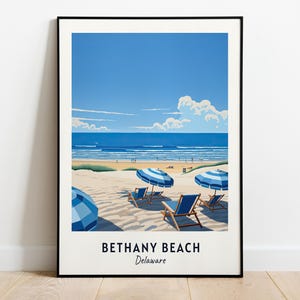 Bethany Beach Travel Print Wall Art, Bethany Beach - Delaware City Print, Bethany Beach Travel Gift, Bethany Beach City Poster, Travel Gift