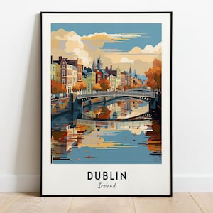 Ha'penny Bridge Reisedruck Wandkunst, Dublin - Irland Stadt Druck, Ha'penny Bridge Reisegeschenk, Ha'penny Bridge Poster