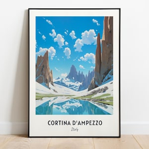 Cortina D&#039;ampezzo Travel Print Wall Art, Cortina D&#039;ampezzo - Italy City Print, Cortina D&#039;ampezzo Travel Gift, Travel Gift