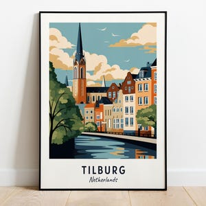 Tilburg Travel Print, Wandkunst, Tilburg – Niederlande Stadt Druck, Tilburg Reisegeschenk, Tilburg City Poster, Digital Download, Reisegeschenk