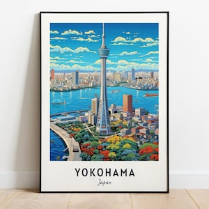 Yokohama Landmark Tower Travel Print Wall Art, Yokohama - Japan City Print, Yokohama Landmark Tower Travel Gift, Digital Download, Wall Art