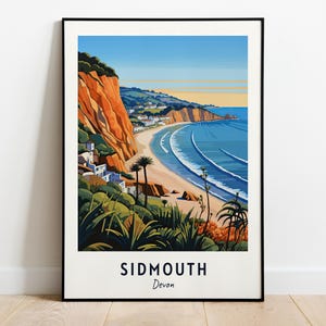 Sidmouth, Devon Travel Print Wall Art, Sidmouth - Devon City Print, Sidmouth, Devon Travel Gift, Sidmouth, Devon Poster, Download digital