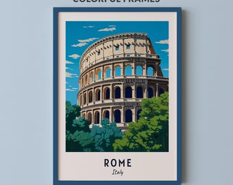 Rome Travel Poster Italy Print Wall Art City Print Cityscape Artwork Travel Wall Decor Digital Download Travel Gift