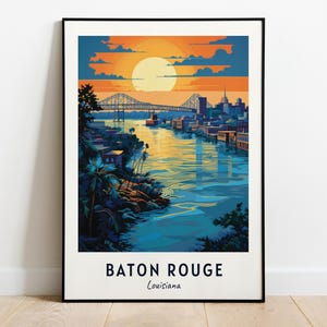 Baton Rouge Travel Print Wall Art, Baton Rouge - Louisiana City Print, Baton Rouge Travel Gift, Baton Rouge City Poster, Digital Download