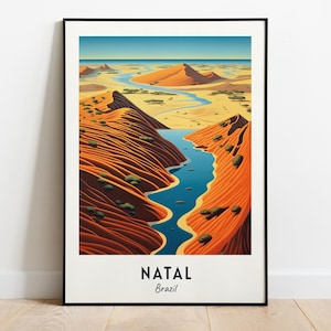 Genipabu Sand Dunes Travel Print Wall Art, Natal - Brazil City Print, Genipabu Sand Dunes Travel Gift, Genipabu Sand Dunes Poster, Wall Art