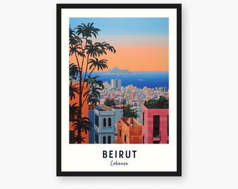 Impression de voyage de Beyrouth, Beyrouth - cadeau de voyage au Liban, téléchargement numérique de Beyrouth, affiche du Liban, oeuvre d'art de Beyrouth, impression de la ville de Beyrouth, impression du Liban