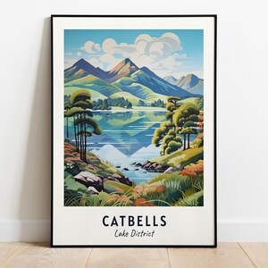 Catbells, Lake District Travel Print Wall Art, Catbells - Lake District City Print, Catbells, Lake District Travel Gift, Catbells, Wall Art