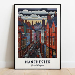 Manchester Travel Print Wall Art, Manchester - United Kingdom City Print, Manchester Travel Gift, Manchester City Poster, Digital Download