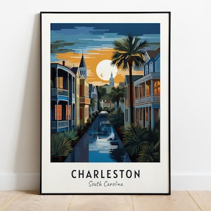 Charleston Travel Print Wall Art, Charleston - South Carolina City Print, Charleston Travel Gift, Charleston City Poster, Digitale download