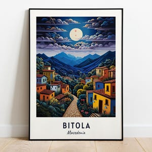 Arte de parede de impressão de viagem Bitola, impressão da cidade de Bitola - Macedônia, presente de viagem Bitola, pôster da cidade de Bitola, download digital, presente de viagem, arte de parede