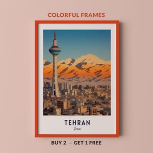 Tehran Travel Poster Iran Print Wall Art City Print Cityscape Artwork Travel Wall Decor Digital Download Travel Gift