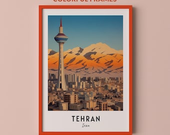 Tehran Travel Poster Iran Print Wall Art City Print Cityscape Artwork Travel Wall Decor Digital Download Travel Gift