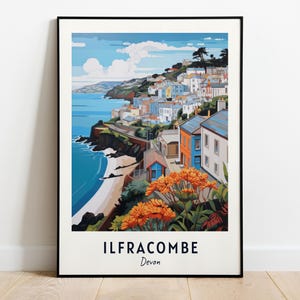 Impresión de pared de Ilfracombe, Devon, impresión de la ciudad de Ilfracombe, regalo de viaje de Ilfracombe, póster de Ilfracombe, regalo de viaje