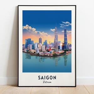 Impresión de arte mural de viaje a Saigón, impresión de la ciudad de Saigón - Vietnam, regalo de viaje a Saigón, póster de la ciudad de Saigón, descarga digital, regalo de viaje, arte mural
