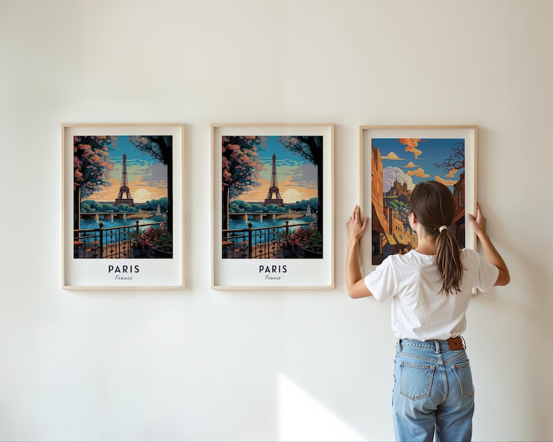 Póster de viaje de París, Francia, impresión de arte de pared, impresión de ciudad, paisaje urbano, obra de arte, decoración de pared de viaje, descarga digital, regalo de viaje imagen 4