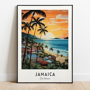 Jamaica Travel Print Wall Art, Jamaica - Caribbean City Print, Jamaica Travel Gift, Jamaica City Poster, Digital Download, Travel Gift