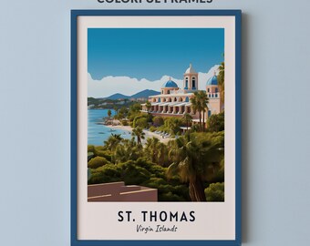 St. Thomas Travel Print Wall Art, St. Thomas - Virgin Islands City Print, St. Thomas Travel Gift, St. Thomas City Poster, Digital Download