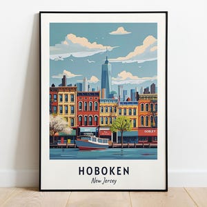 Hoboken Travel Print Wall Art, Hoboken - New Jersey City Print, Hoboken Travel Gift, Hoboken City Poster, Digital Download, Travel Gift