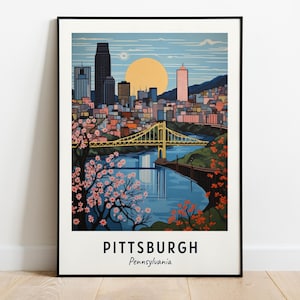 Pittsburgh Travel Print Wall Art, Pittsburgh - Pennsylvania City Print, Pittsburgh Travel Gift, Pittsburgh City Poster, Digital Download